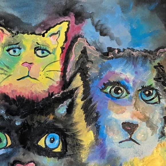 Acrylic painting EYES Original signed painting one of a kind. - Picture 8 of 11